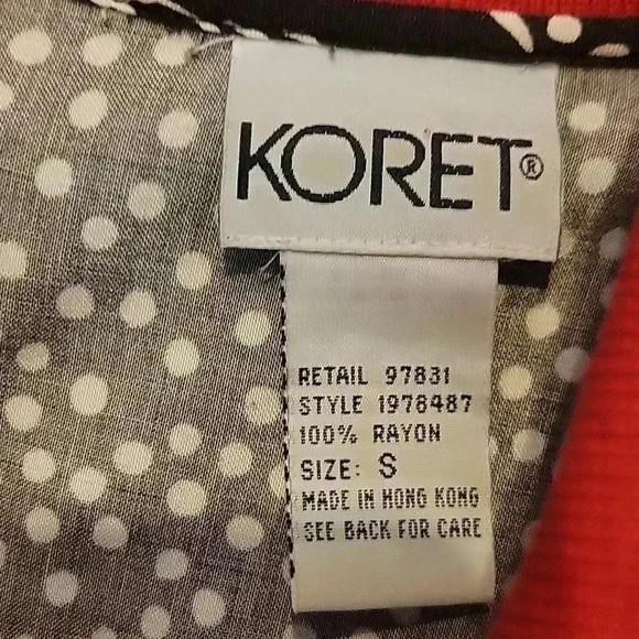 Koret Blouse Boho Floral Polka Dot 2-PC Coordinating Set Vintage 90s Red… - Picture 8 of 9